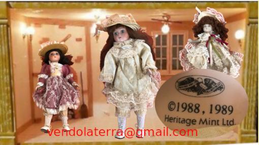 Dispongo di 3 bambole in porcellana della Heritage Mint Limited Collection, anno 1988 - 1989. La piu alta 40 cm, vestiti estraibili.