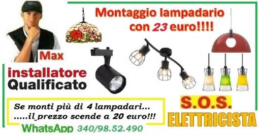 Montaggio lampadario, ventilatore o staffe TV Roma