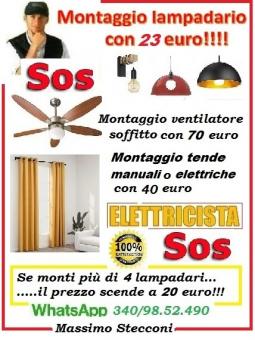 Montaggio lampadario Roma Monteverde con 20 euro
