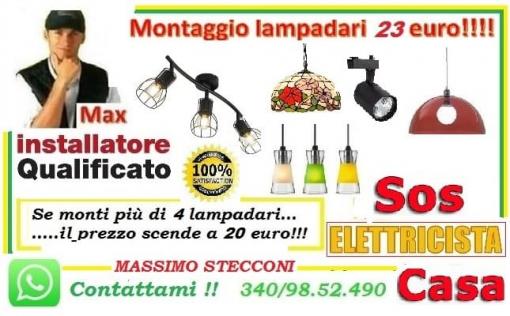 Montaggio lampadario Roma Monteverde con 20 euro