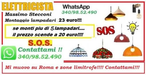 Montaggio lampadario su Roma Ostiense 20 euro