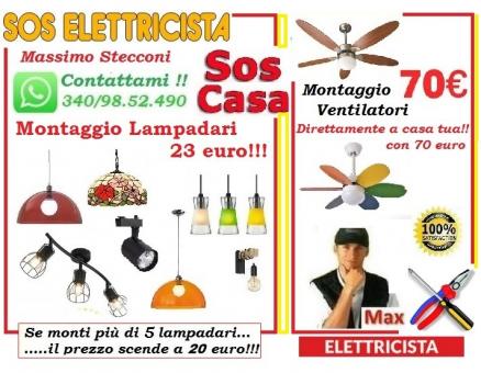 Elettricista servizio lampadario Monteverde Roma