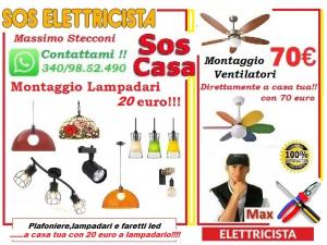 Montaggio lampadario Roma Marconi 20 euro